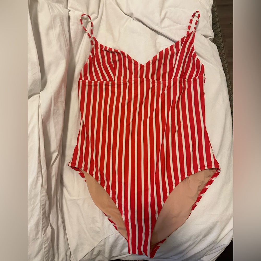 Jcrew Red Striped One Piece